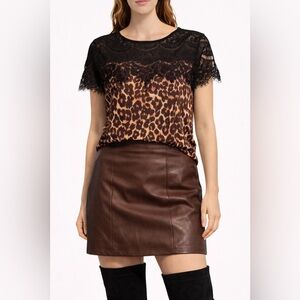 Ann Taylor Lace And Leopard Knit Too